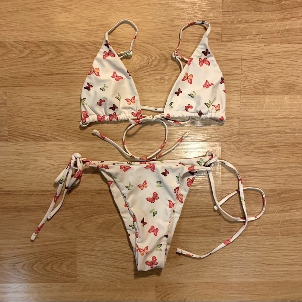 White Butterfly Bikini Size Small